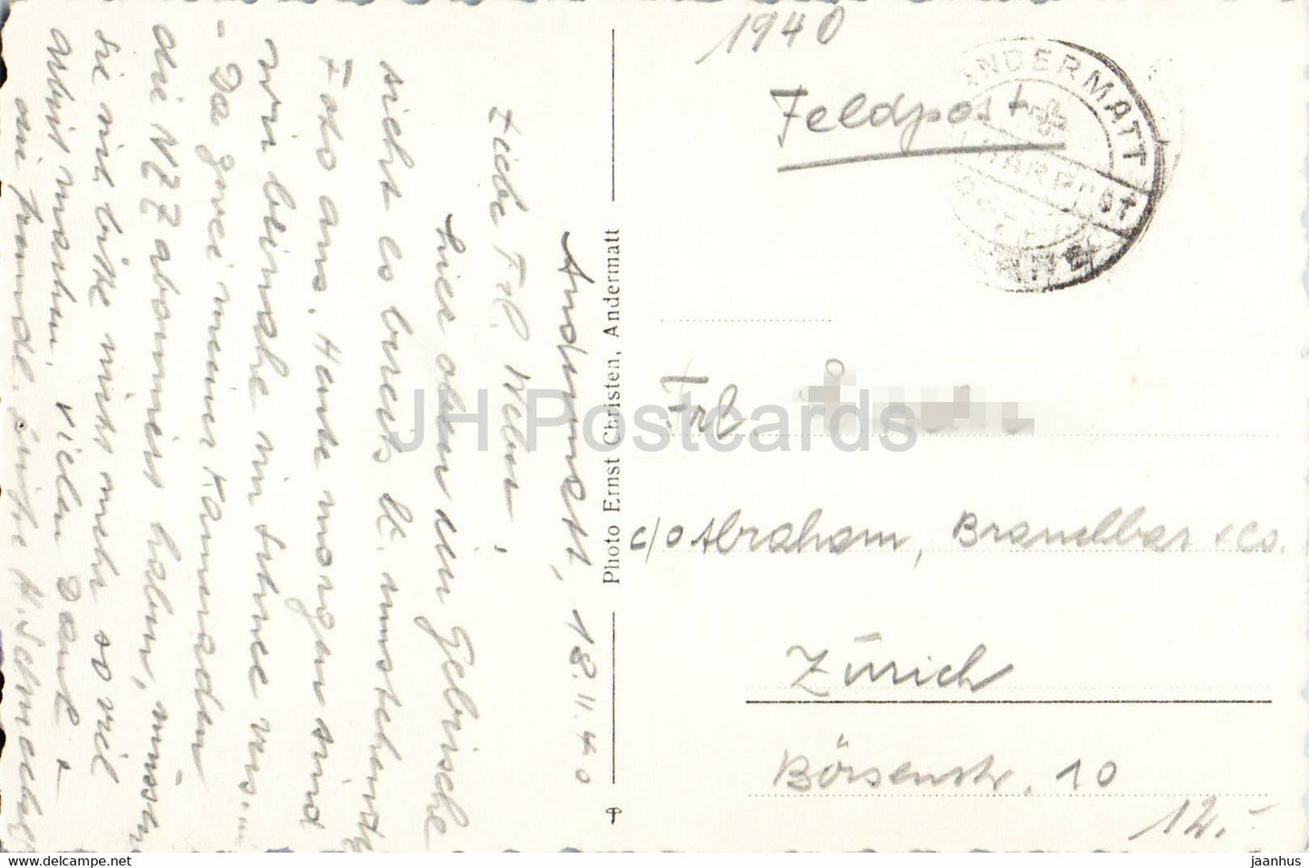 Andermatt mit Furka - Feldpost - military mail - 1940 - old postcard - Switzerland - used