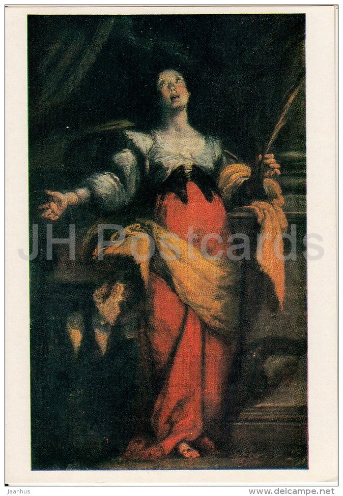 painting by Bernardo Strozzi - Holy Margarita - Italian art - 1982 - Russia USSR - unused - JH Postcards