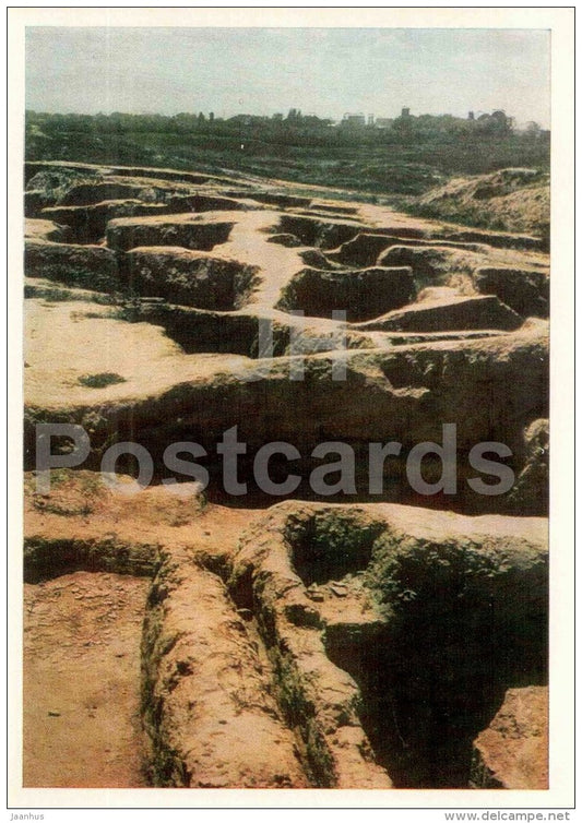 Afrasiab . View of the Excavation Site - Art Treasures of Ancient Samarkand - 1972 - Russia USSR - unused - JH Postcards