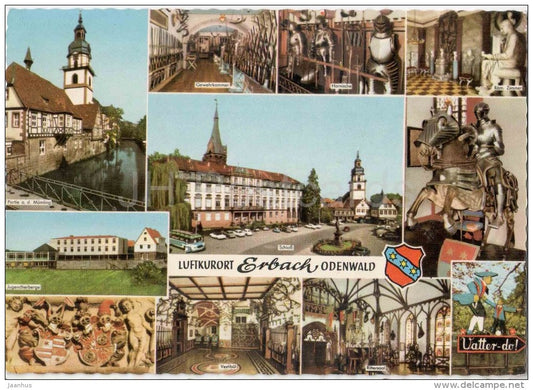 Luftkurort Erbach , Odenwald - Schloss - Gewehrkammer - Röm. Zimmer - Rittersaal - 0 52 - Germany - ungelaufen - JH Postcards