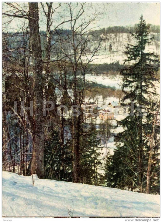 Winter on the Gauja river banks - Sigulda views - 1963 - Latvia USSR - unused - JH Postcards