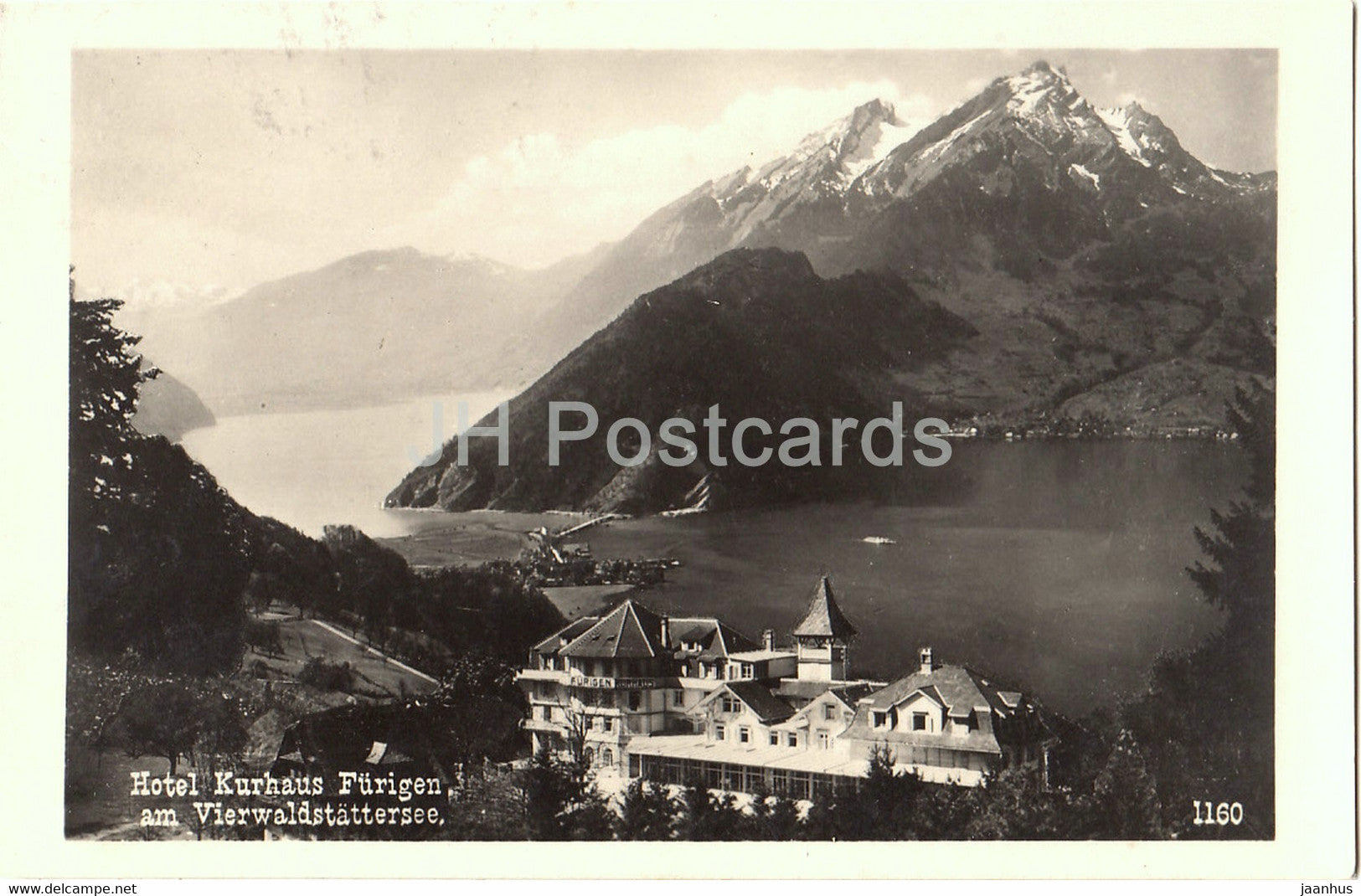 Hotel Kurhaus Furigen am Vierwaldstattersee - 1160 - old postcard - 1929 - Switzerland - used - JH Postcards