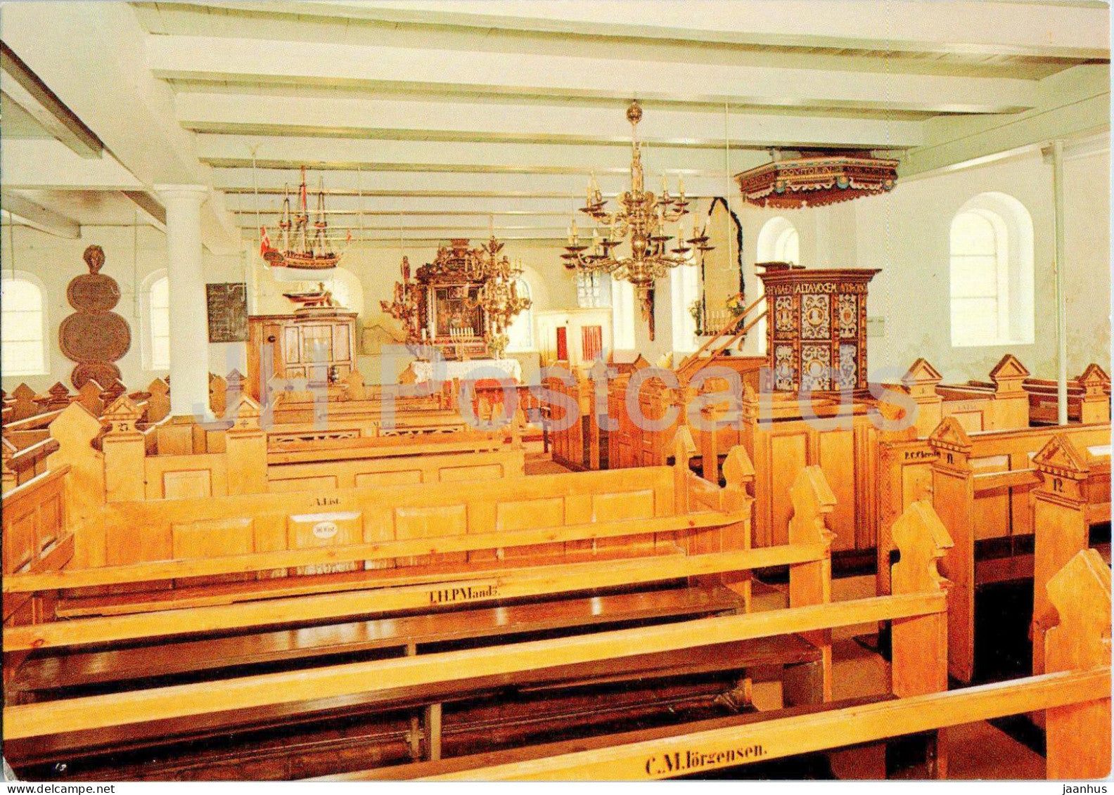 Romo Kirke - interior - church - 1986 - Denmark - used - JH Postcards