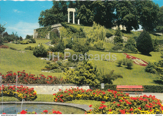 Nyon - Le Jardin de Bourg de Rive et les colonnes romaines - garden - 2963 - Switzerland - unused - JH Postcards