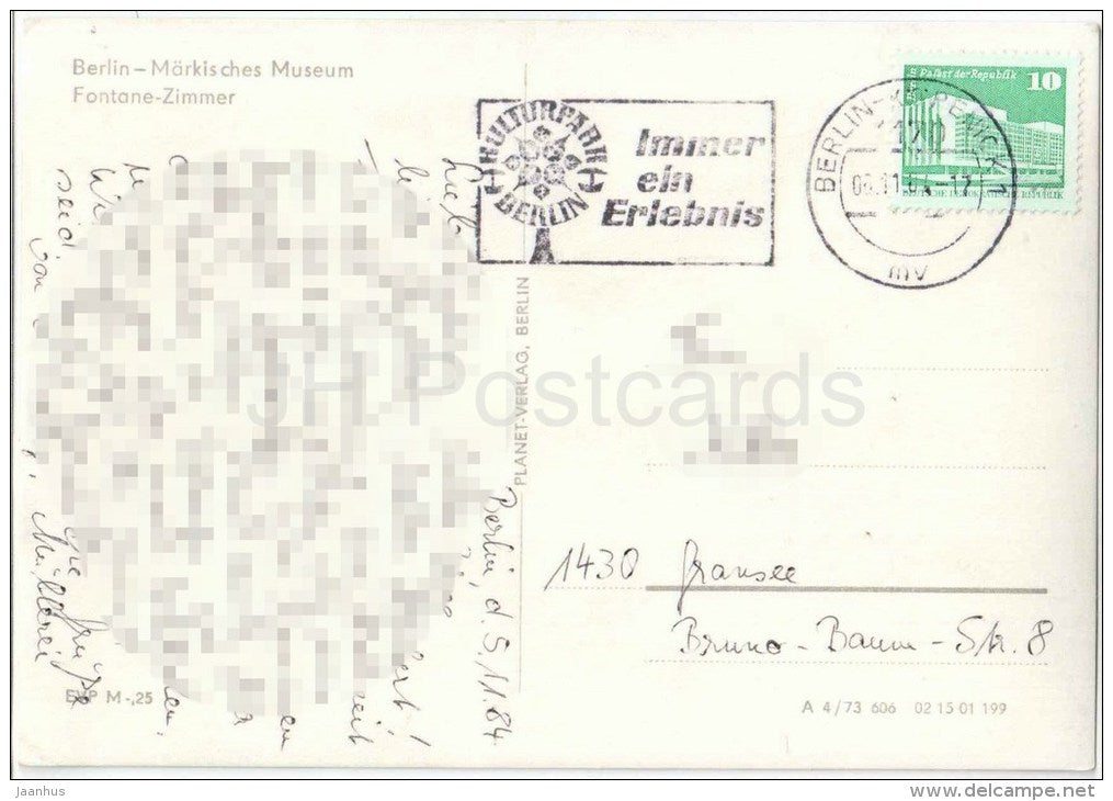 Berlin - Märkisches Museum - Fontane-Zimmer - Germany - 1984 gelaufen - JH Postcards