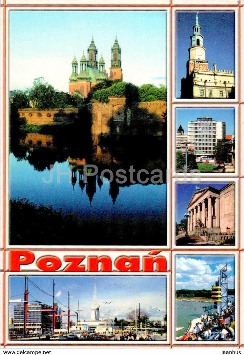 Poznan - Cathedral - Town Hall - Okraglak - Grand Opera Theatre - multiview - Poland - unused - JH Postcards