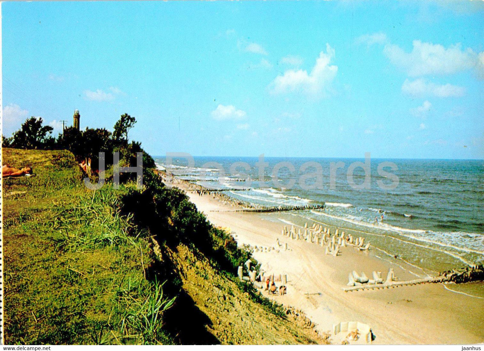 Niechorze - Klifowy brzeg morski - latarnia morska - Cliff seashore - lighthouse - Poland - unused - JH Postcards