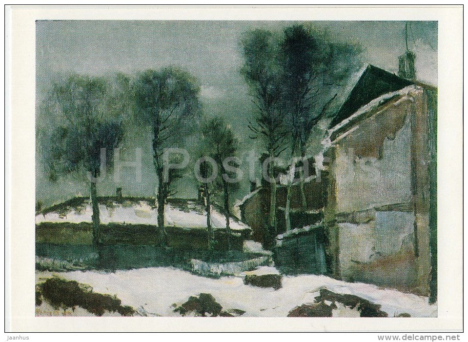 painting by A. Morozov - Wet Snow , 1932 - Russian art - Russia USSR - 1988 - unused - JH Postcards