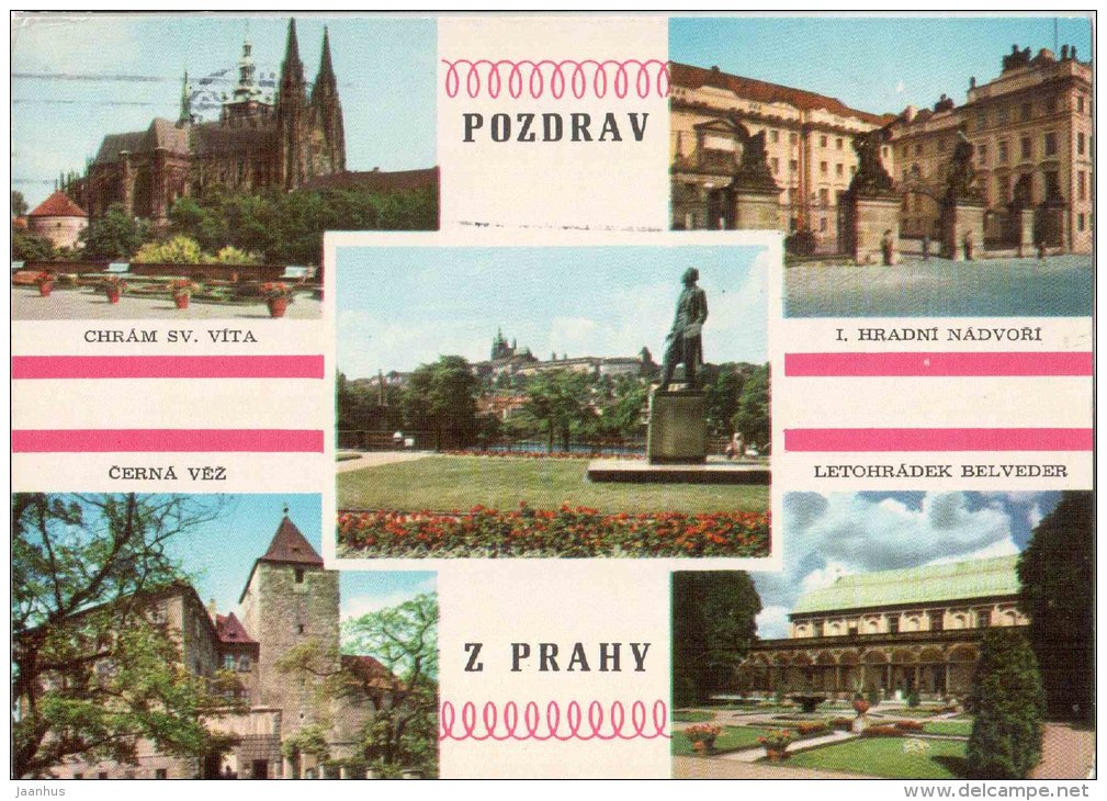 St. Vitus cathedral - Cerna Vez - summerhouse Belveder - Praha - Prague - Czechoslovakia - Czech - used 1970 - JH Postcards