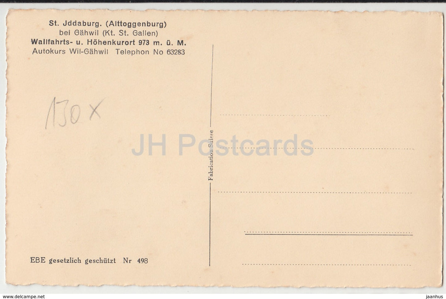 St. Iddaburg - Alttoggenburg bei Gawhli - 498 - Switzerland - old postcard - used