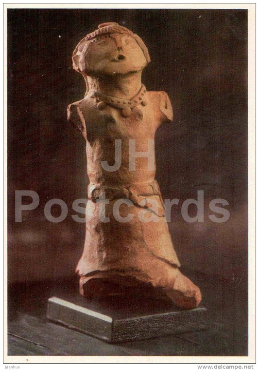 Female figure , terra-cotta - Art Treasures of Ancient Samarkand - 1972 - Russia USSR - unused - JH Postcards