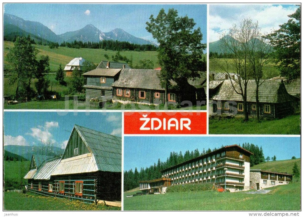 Zdiar - local architecture - Vysoke Tatry - High Tatras - Czechoslovakia - Slovakia - used 1991 - JH Postcards