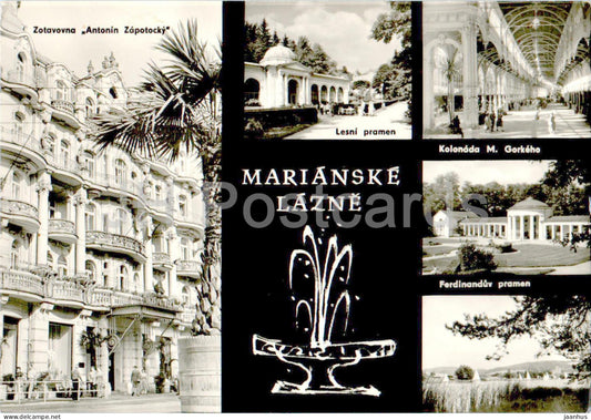 Marianske Lazne - zotavovna Antonin Zapotocky - Lesni pramen - multiview - 1967 - Czech Republic - Czechoslovakia - used - JH Postcards