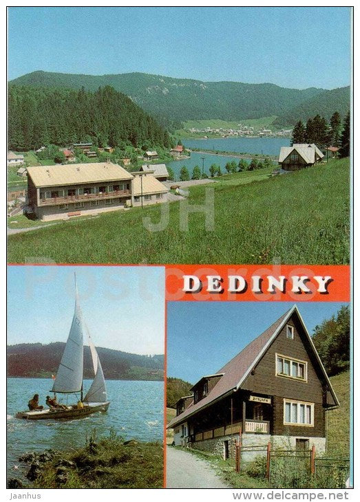 Dedinky - sailing boat - pension house Pastierna - Slovakia - used 1988 - JH Postcards