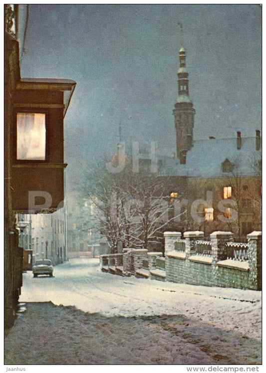 New Year Greeting Card - Tallinn Old Town - 1979 - Estonia USSR - used - JH Postcards