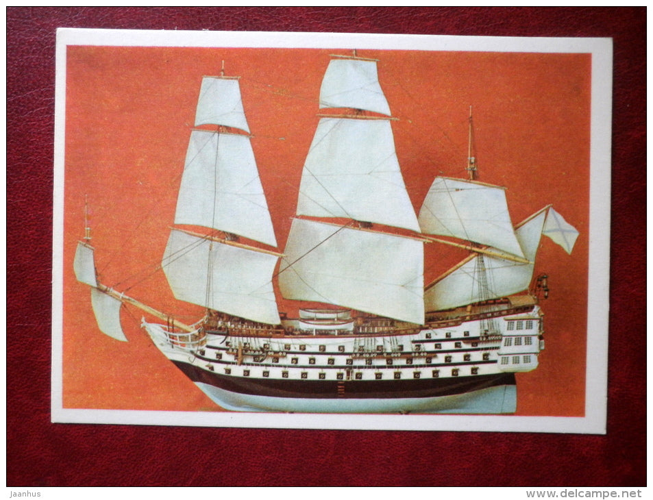 russian battleship Azov  - model ship - 1979 - Estonia USSR - unused - JH Postcards