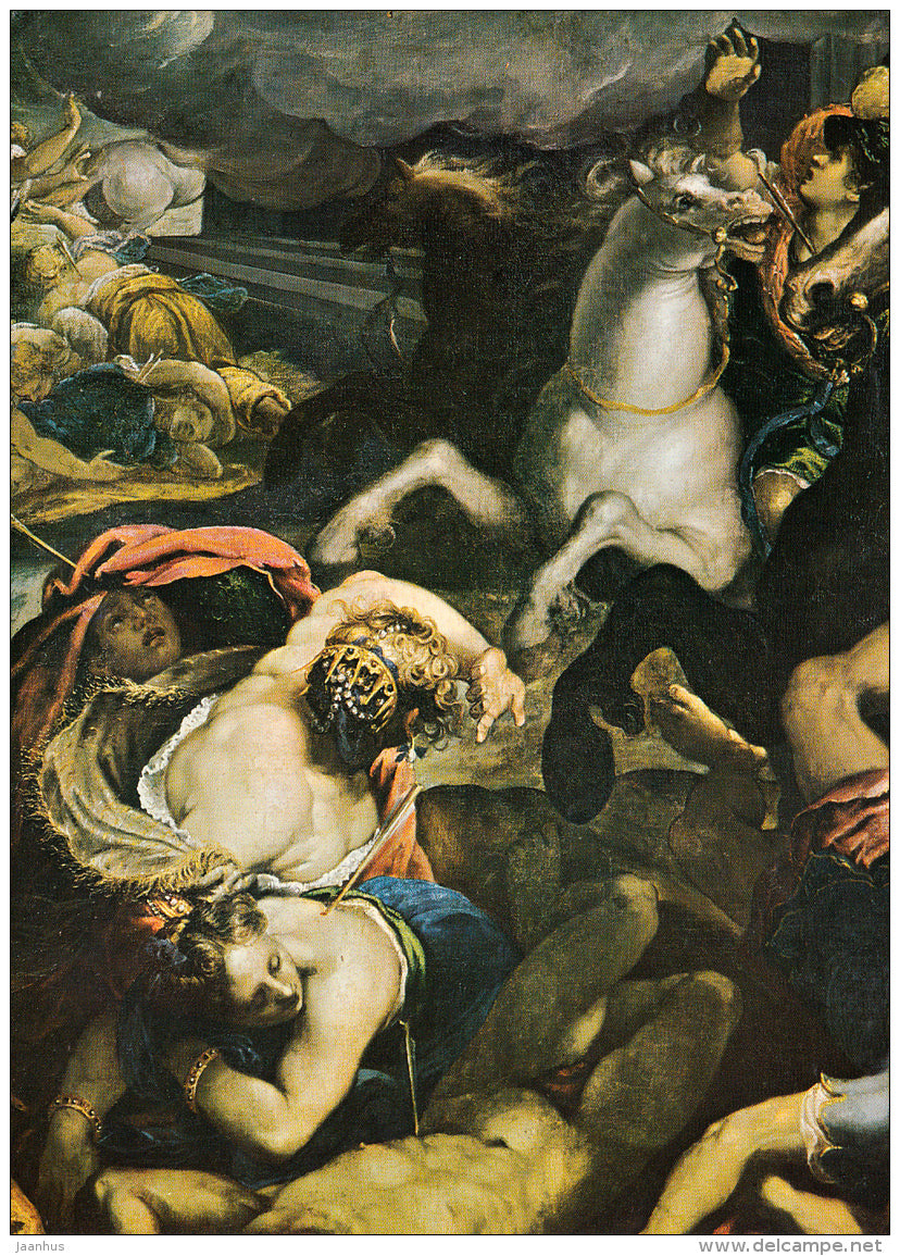 painting by Antonio Vasilacchi - The Death of Niobe´s Children , 1590 - Italian art - large format card - Czech - - JH Postcards