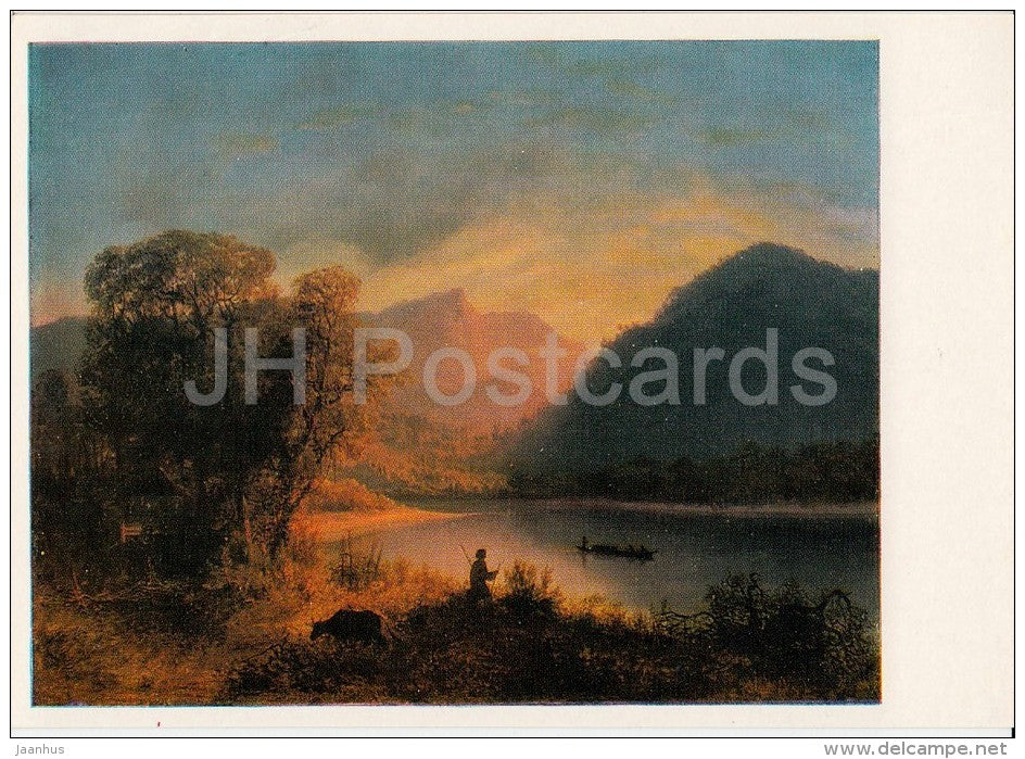 painting by L. Lagorio - Mountain Lake , 1852 - Russian art - 1976 - Russia USSR - unused - JH Postcards