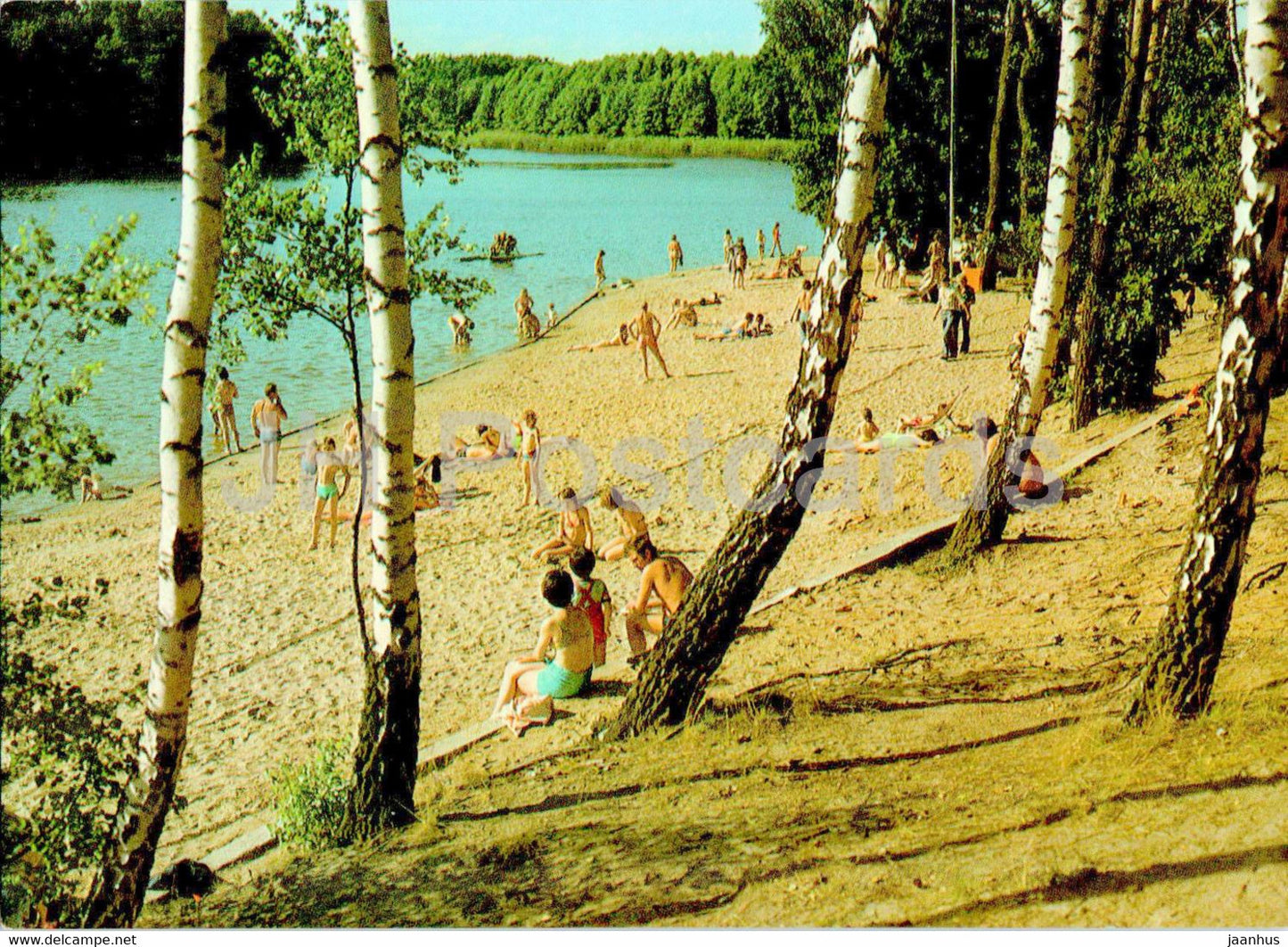 Mierzyn - Plaza nad Jeziorem Mierzynskim - beach - lake - Poland - unused - JH Postcards