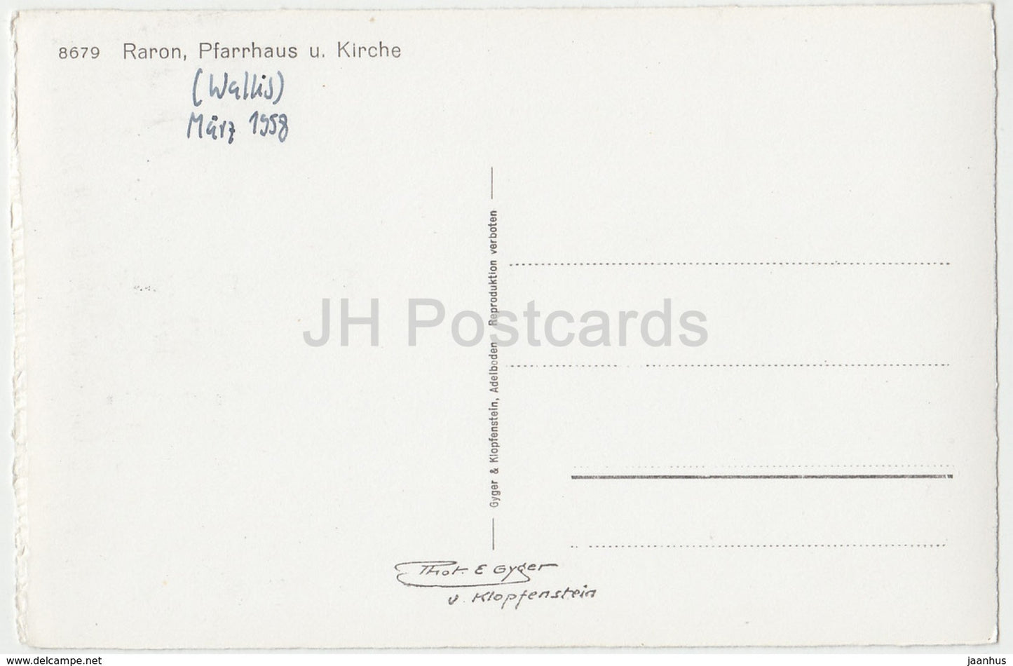 Raron - Pfarrhaus u. Kirche - church - 8679 - Switzerland - 1958 - used