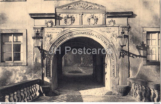 Ostportal am Schloss Weesenstein - castle - old postcard - Germany - unused - JH Postcards