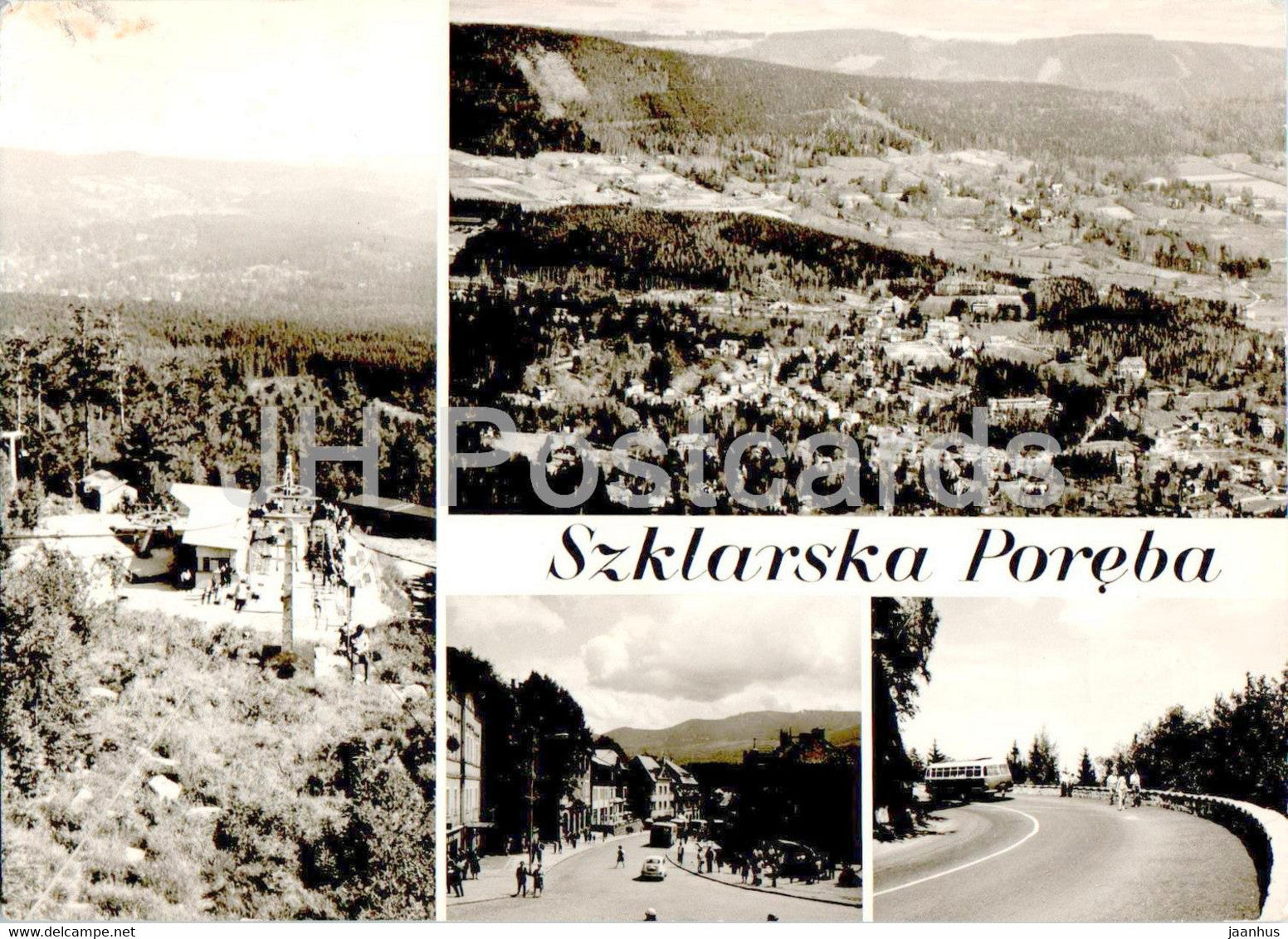 Szklarska Poreba - widok ogolny - Ulica Jednosci Narodu - street - general view - multiview - 1973 - Poland - used - JH Postcards