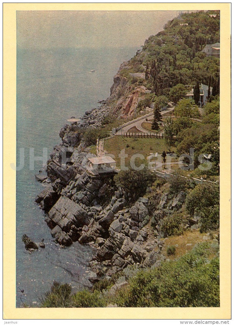 view from the Swallow´s nest castle to the cape Ay-Todor - Crimea - 1968 - Ukraine USSR - unused - JH Postcards