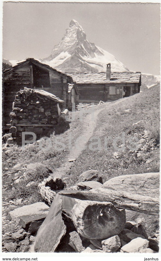 Findelen ob Zermatt  - Blick auf Matterhorn - 277 - Switzerland - 1959 - used - JH Postcards