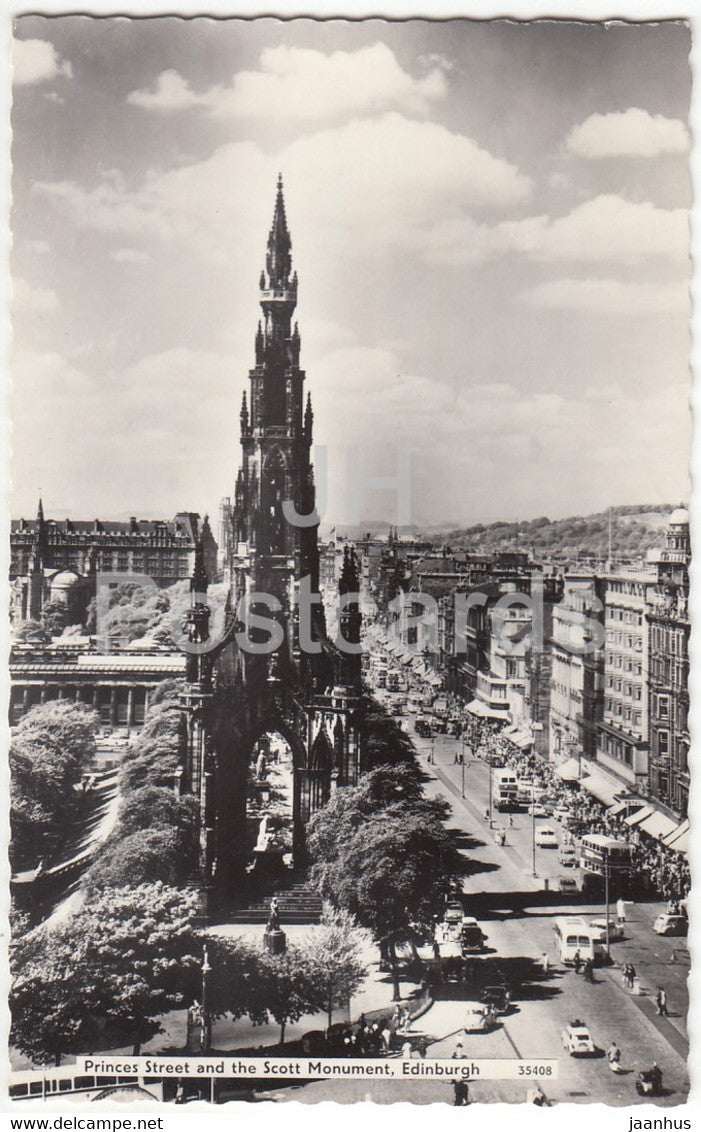 Edinburgh - Princess street and the Scott Monument - 35408 - old postcard - 1962 - Scotland - United Kingdom - used - JH Postcards