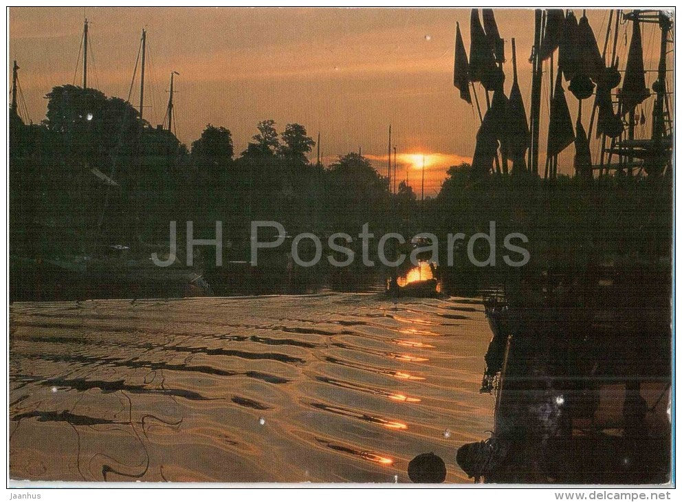 Ostseebad Eckernförde - Sonnenaufgang am Hafen - port - Germany - 1996 gelaufen - JH Postcards