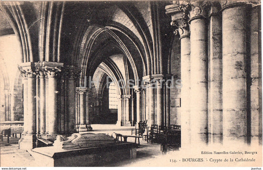 Bourges - Crypte de la Cathedrale - cathedral - 134 - old postcard - France - unused - JH Postcards