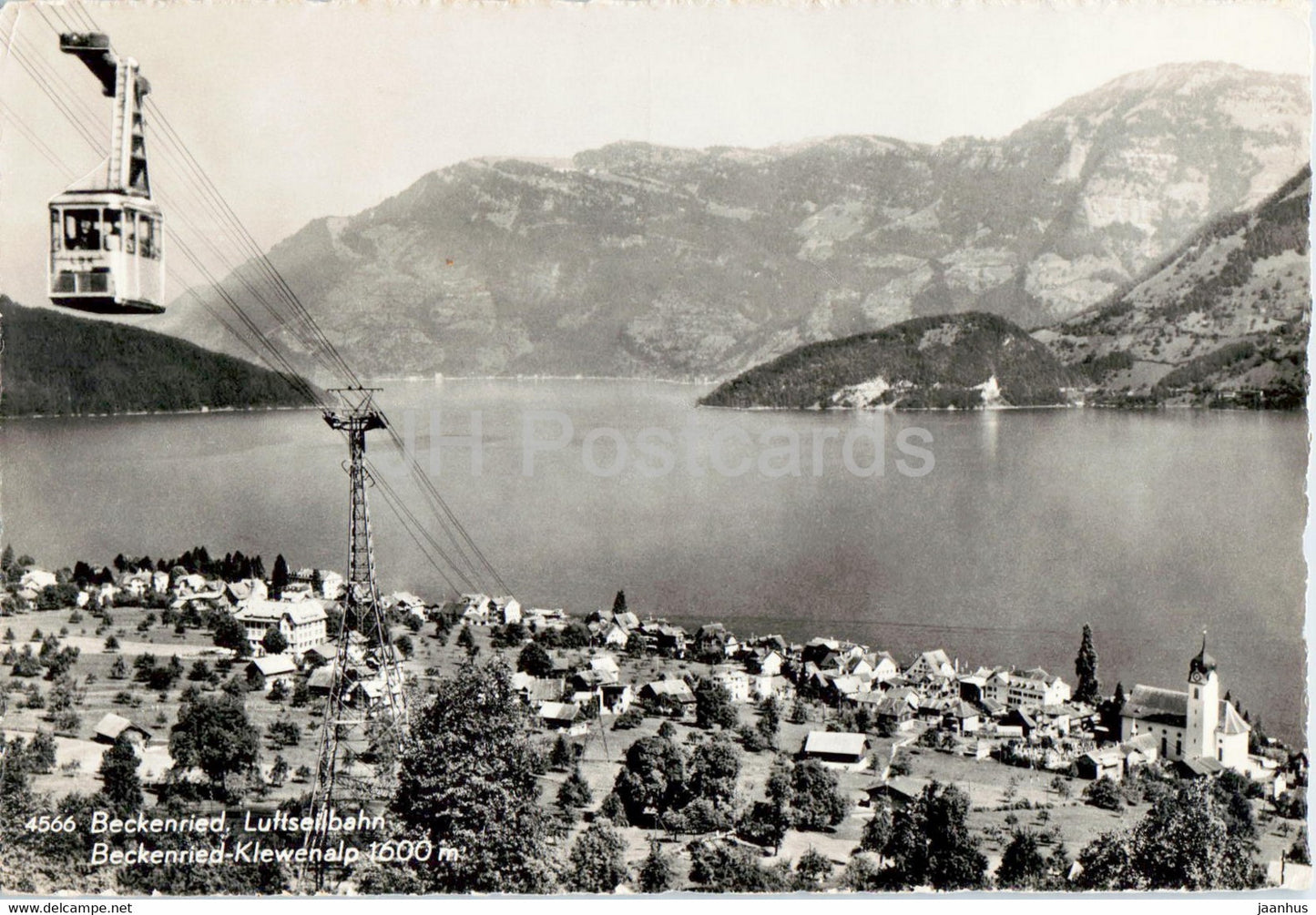 Beckenried Luftseilbahn Klewenalp 1600 m - cable car - 4566 - 1963 - Switzerland - used - JH Postcards