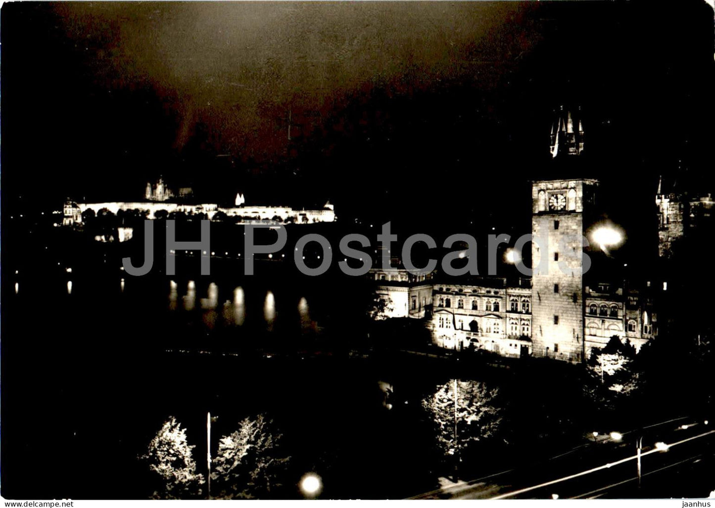 Praha - Prague - View of the Illuminated Prague Castle - 049489 - Czech Republic - Czechoslovakia - unused - JH Postcards