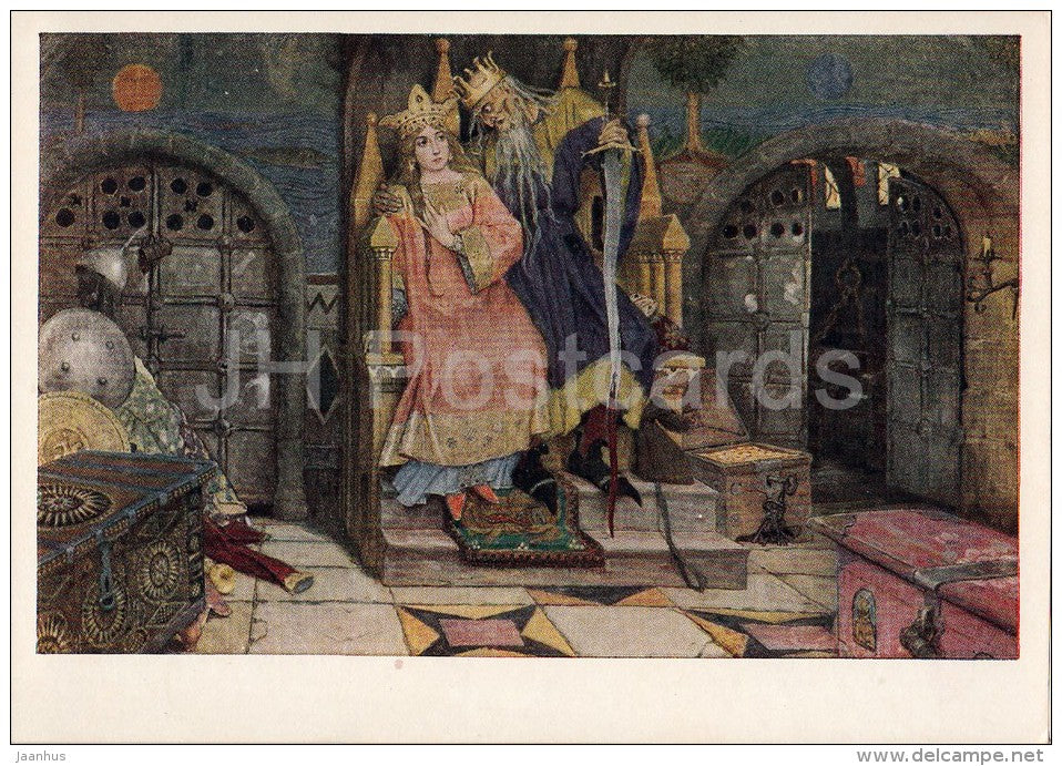 painting by V. Vasnetsov - Koschei the Immortal - Russian Fairy Tale - Russian art - 1956 - Russia USSR - unused - JH Postcards