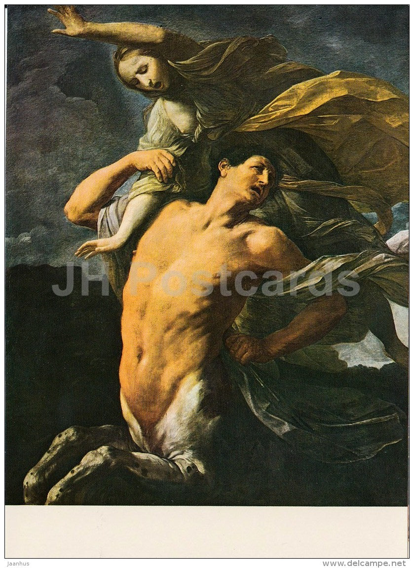 painting by Guido Reni - The Centaur Nessus and Deianeira , 1630 - Italian art - large format card - Czech - unused - JH Postcards