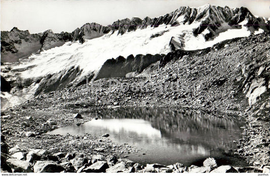 Bergsee mit Dammastock ob Goscheneralp - 658 - old postcard - Switzerland - unused - JH Postcards