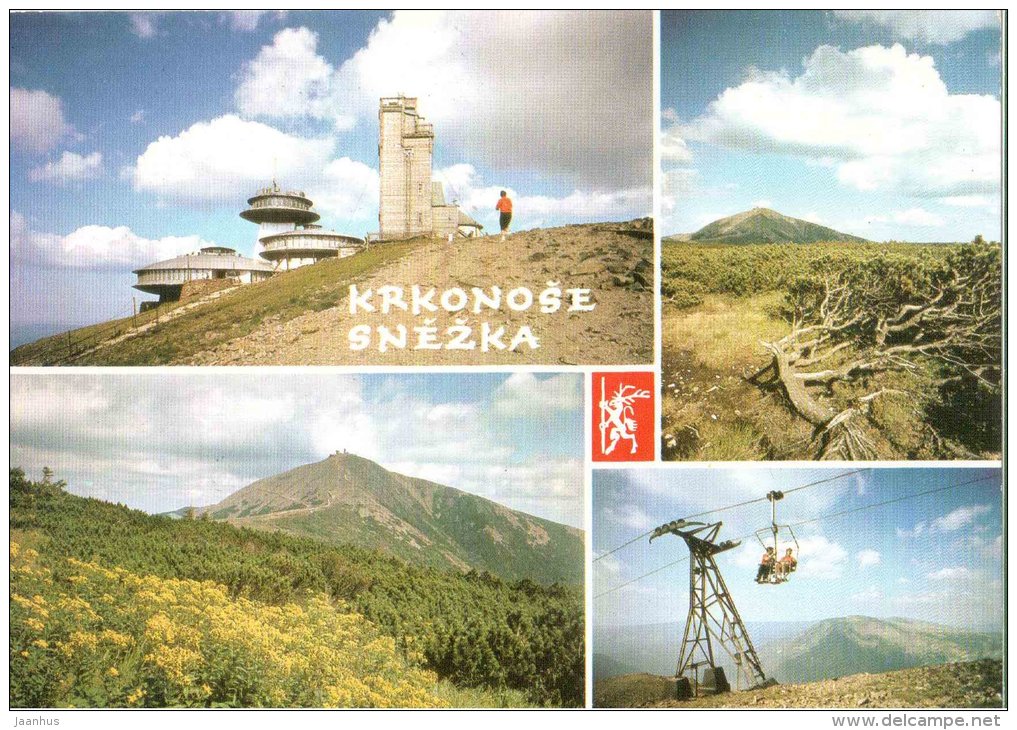 Krkonose - Snezka mountain - cableway - Czechoslovakia - Czech - unused - JH Postcards