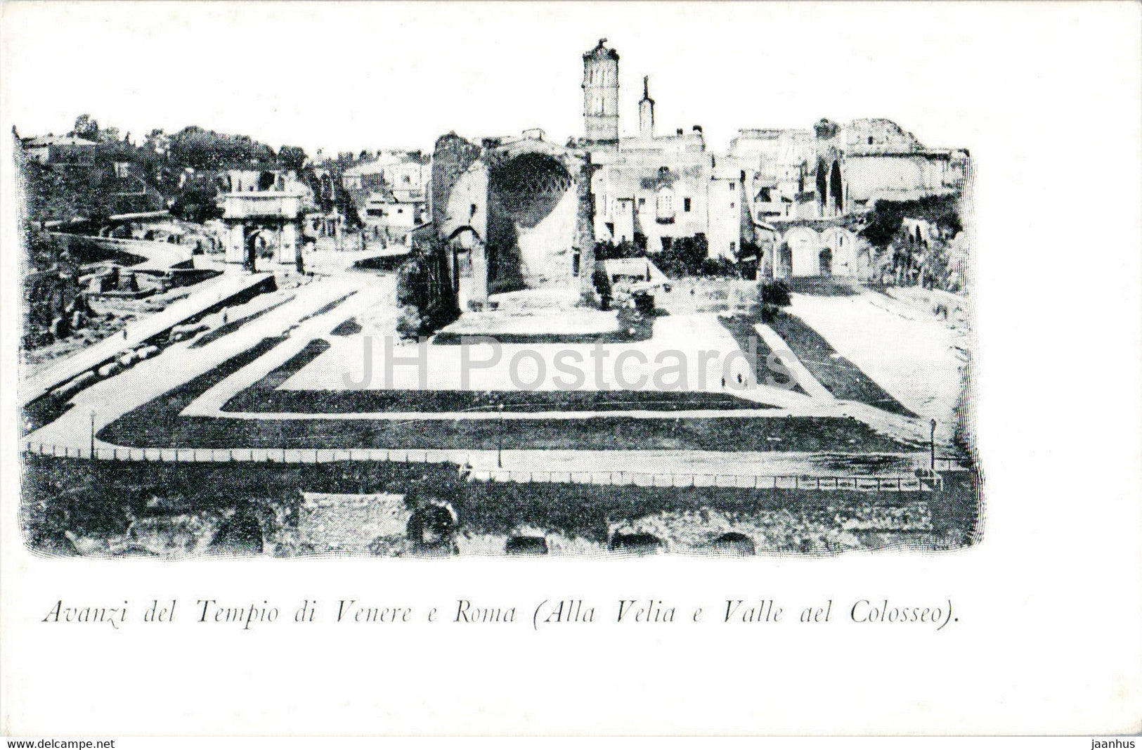 Roma - Rome - Avanzi del Tempio di Venere e Roma - Alla Velia e Valle - ancient world - old postcard - Italy - unused - JH Postcards