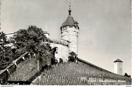 Munot Castell - Schaffhausen - 4134 - 1950 - old postcard - Switzerland - used - JH Postcards