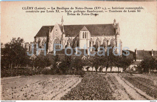 Clery - La Basilique de Notre Dame - Interieur remarquable - cathedral - old postcard - France - unused - JH Postcards