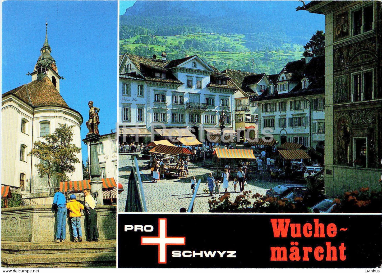 Pro Schwyz - Wuchemarcht - Switzerland - used - JH Postcards