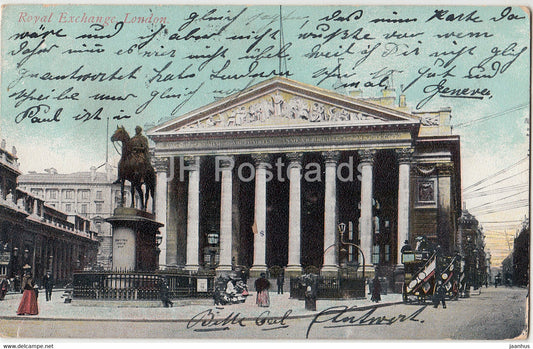 London - Royal Exchange - The National Series - old postcard - 1907 - England - United Kingdom - used - JH Postcards