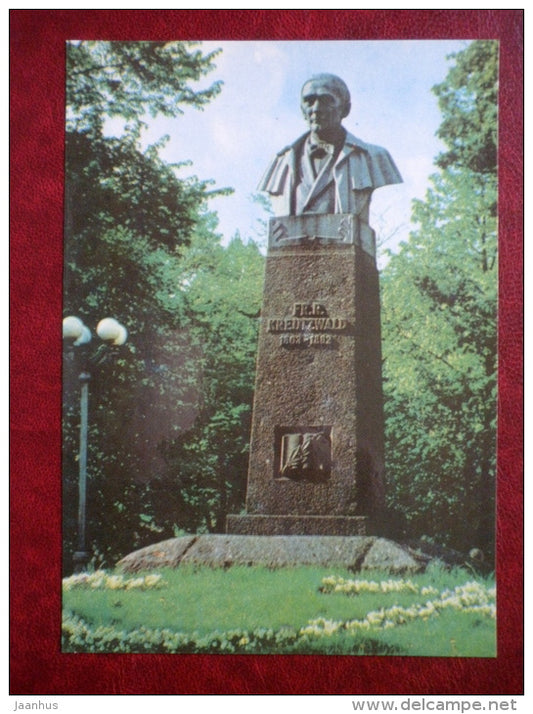 monument to writer Fr. R. Kreutzwald - Tartu - 1978 - Estonia USSR - unused - JH Postcards