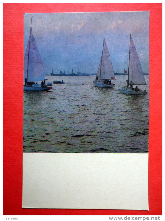 On the North Dvina river - sailing boat - Arkhangelsk - 1975 - Russia USSR - unused - JH Postcards