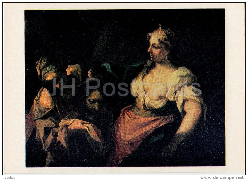 painting by Giovanni Antonio Pellegrini - Judith with the head of Holofernes - Italian art - 1982 - Russia USSR - unused - JH Postcards