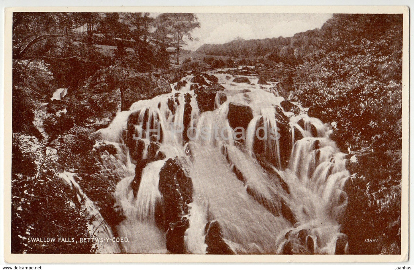 Betws-Y-Coed - The Swallow Falls - 13881 - 1952 - United Kingdom - Wales - used - JH Postcards