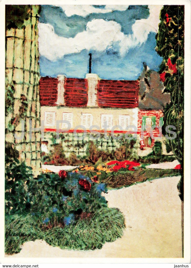 painting by Jean Eduard Vuillard - The House of Mallarme - French art - old postcard - 1964  Germany - used - JH Postcards