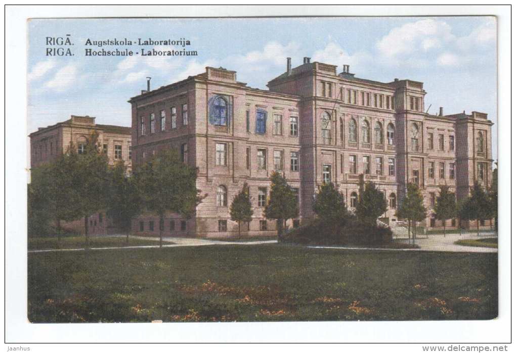 Hochschule - Laboratorium - Riga - Latvia - old postcard - unused - JH Postcards