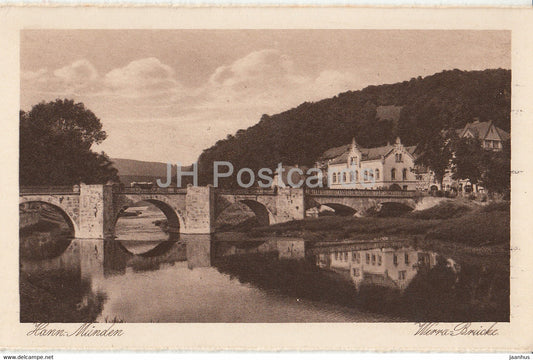 Hann Munden - Werra Brucke - bridge - 16238 - old postcard - Germany - unused - JH Postcards