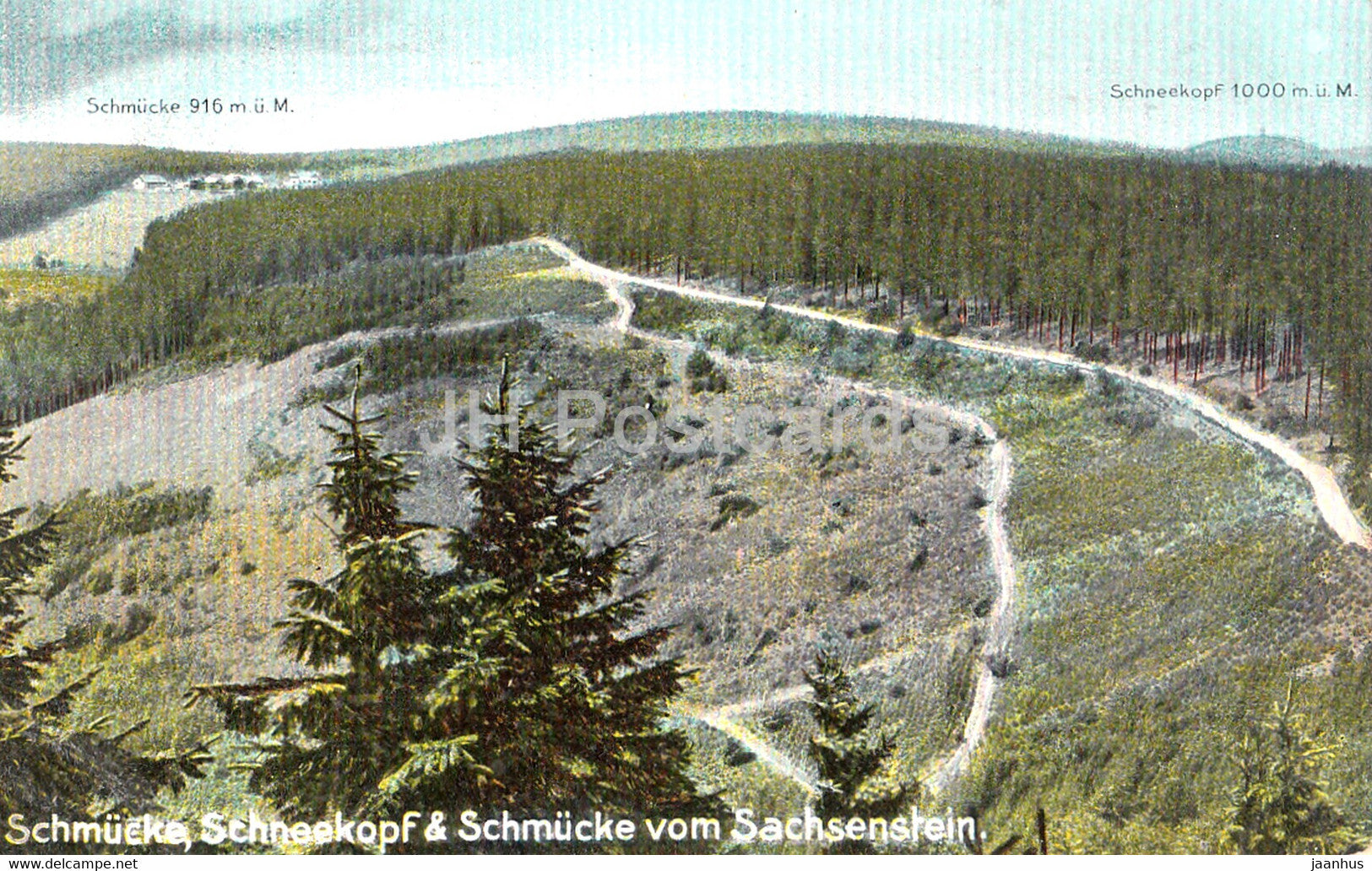 Schmucke - Schneekopf & Schmucke vom Sachsenstein - Soldatenkarte - 901 - old postcard - 1911 - Germany - unused - JH Postcards